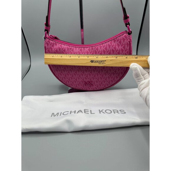 Michael Kors Small Kayla Wild Berry Convertible Pouchette Shoulder Crossbody NWT - Picture 7 of 10